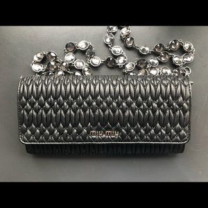 Miu Miu Napa Crystal black handbag